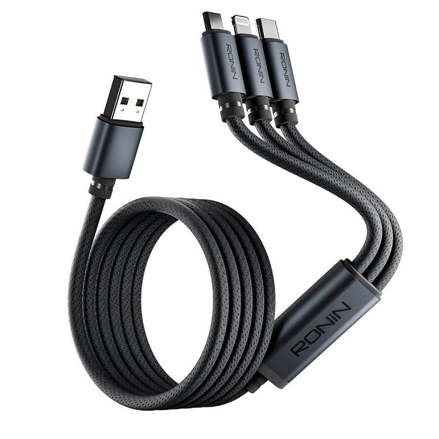 Ronin Smash 100W Braided 3-in-1 Heavy Duty Multi Cable